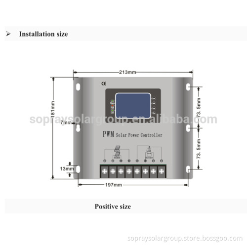 48V PWM solar controller with large screen LCD and 4-button film swich